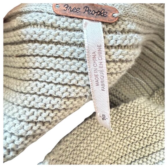 Free People Womens Oversized Ribbed Knit Sweater Green Size Small Pull Over Cuff - Picture 6 of 9